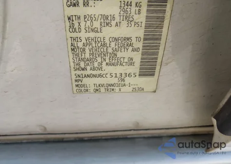 2012 Nissan Xterra X from USA, damaged, VIN 5N1AN0NU6CC513365